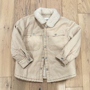 Zara Kids Beige Sherpa Jean Jacket